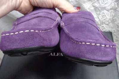 Alfani Rich Purple Suede Loafers ALFANI Salpur SHADOW PURPLE Suede Leather Penny Loafer Slip  main image 3