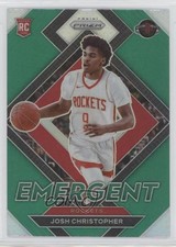 2021-22 Panini Prizm Emergent Green Prizm Josh Christopher #24 12yh