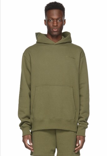 adidas Originals x Pharrell Williams Khaki Basics Hoodie in Olive Cargo