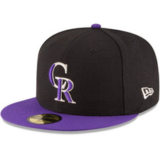 Men's New Era Colorado Rockies Black/Purple Alternate On-Field 59FIFTY Fitted Cp