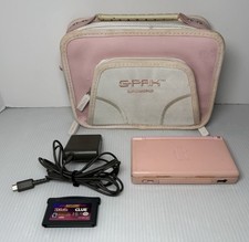 Nintendo DS Lite Metallic Rose Pink Handheld Game Console Charger Stylus  Case