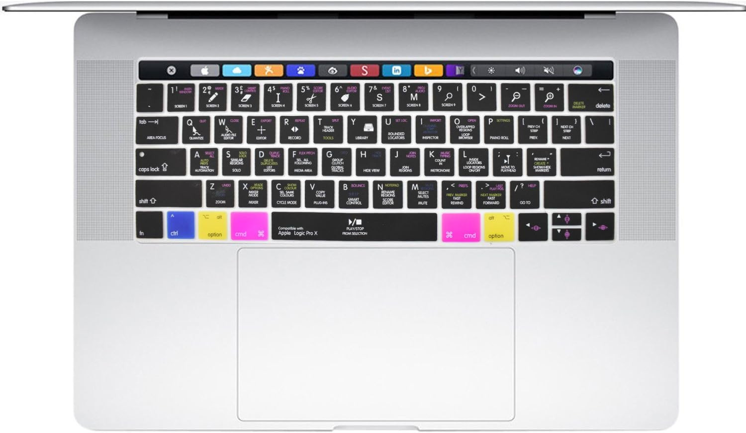 Logic Pro X Shortcuts Silicone Keyboard Cover for Macbook Pr