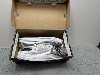Converse Chuck Taylor All Star Lift Metallic Silver Women s Size 7.5 New Tags