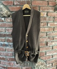 Vintage 60s 70s Drummond Belted Cardigan Sweater Vest Size M 100 Acrylic