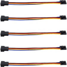 5Pcs 5Pin to 4Pin Fan Adapter Cable,Pc CPU Fan Connector Converter Interface Con