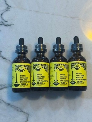 Biotin Collagen Keratin Liquid Drops Hair Skin Nails Saw Palmetto 4 Pack USA