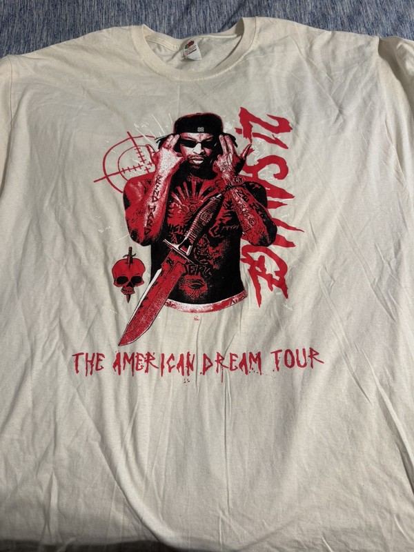 21 Savage Shirt Mens XL beige Short Sleeve American Dream Tour Dates
