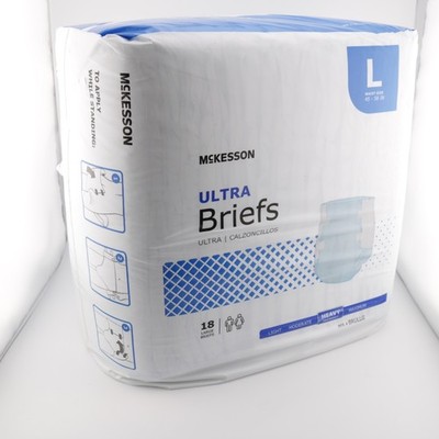 McKesson Ultra Briefs 18 Large Heavy Absorbency Unisex Brand New Pack