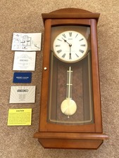 Vintage Seiko Westminster Whittington Chimes Quartz Battery Pendulum Wall Clock