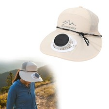 Unisex Solar Fan Hat USB Rechargeable Cooling Sun Cap for Outdoor Fishing