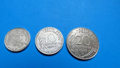 serie pieces France 1985 5 10 20 centimes TBE - Photo 1/2