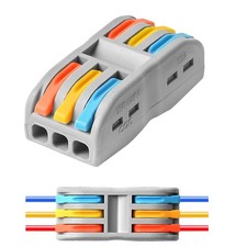 Wire Connectors Nuts, 50pcs 3 Conductor Compact Splicing Wire Connectors, 3 i...