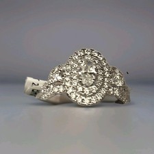 Brilliance 10k Gold 1.33Ct Diamond Heart Oval Engagement Wedding Ring