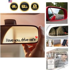 3X I Love You Drive Safe Mirror Sticker, Cute Car Stickers for Womens, Car De...