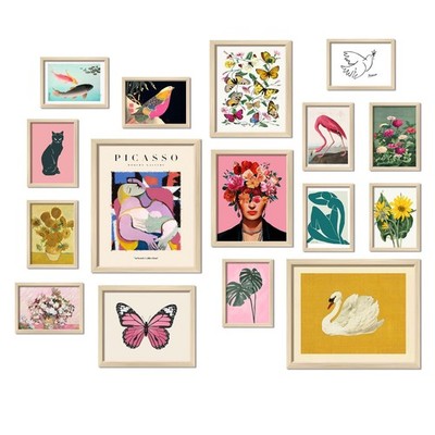 16 PCS Eclectic Wall Art Decor, Modern Maximalist Wall Prints for Bedroom, Po...