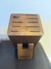 WOLF Gourmet angled Hardwood Knife Storage Block 10 Slot Cutlery