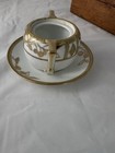 Antique Nippon Hand Painted Jam Jar Mustard Pot W attached Drip Tray Gold — photo 9