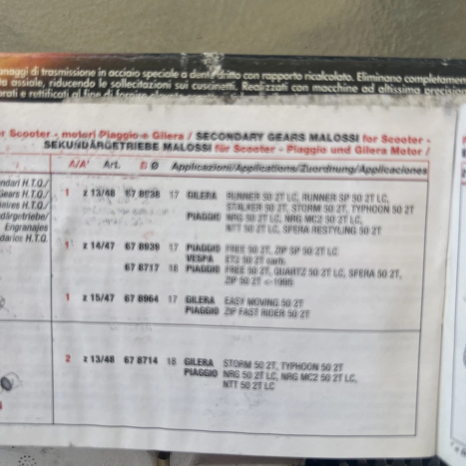 6711602 Primary Gears MALOSSI HTQ z 14 / 48 PIAGGIO TYPHOON 50 2T e2 2011 - Image 3 of 4