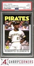 2021 TOPPS 1986 TOPPS BASEBALL 35TH ANNIVERSARY #61 ROBERTO CLEMENTE POP 6 PSA 9