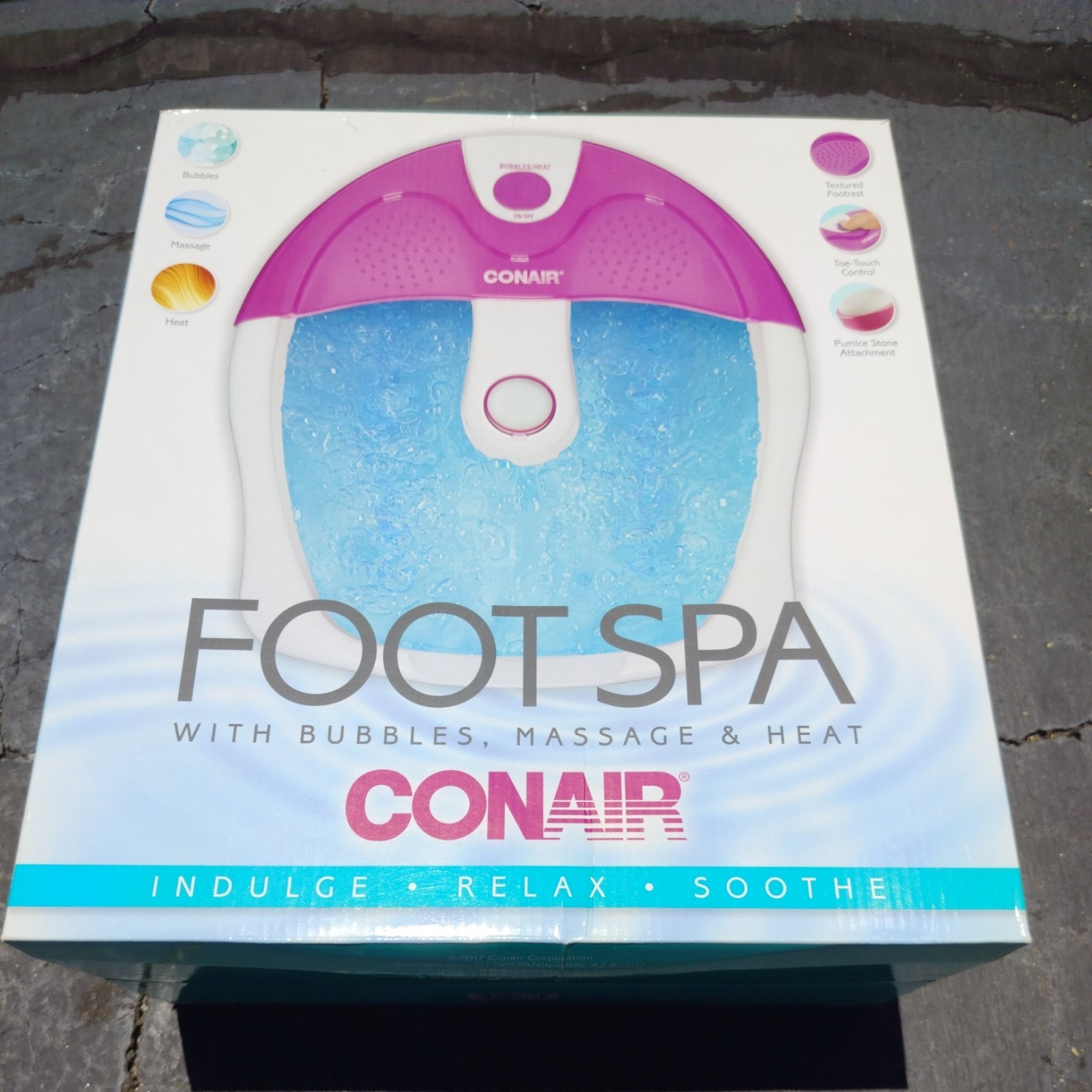 CONAIR FOOT SPA WITH BUBBLE, MASSAGE, & HEAT Open Box EXCELL