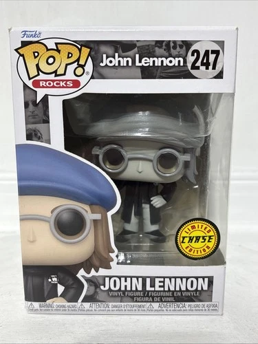 FUNKO POP! ROCKS #247 JOHN LENNON CHASE FUNKO EXCLUSIVE W/ PROTECTOR *VAULTED*