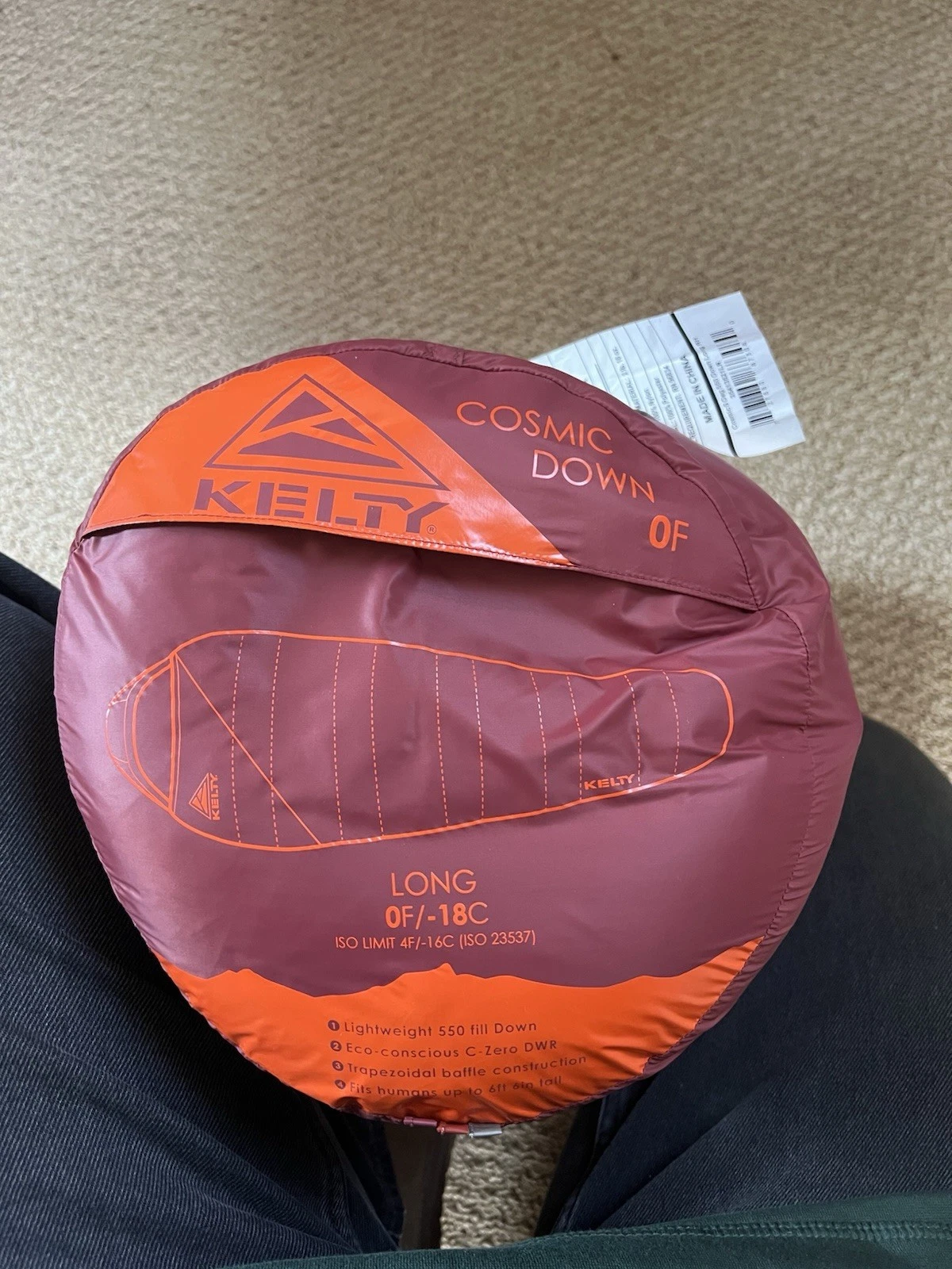 Kelty Cosmic Down 0°F Long Sleeping Bag 550 Fill Down Backpacking NEW w/ Tags