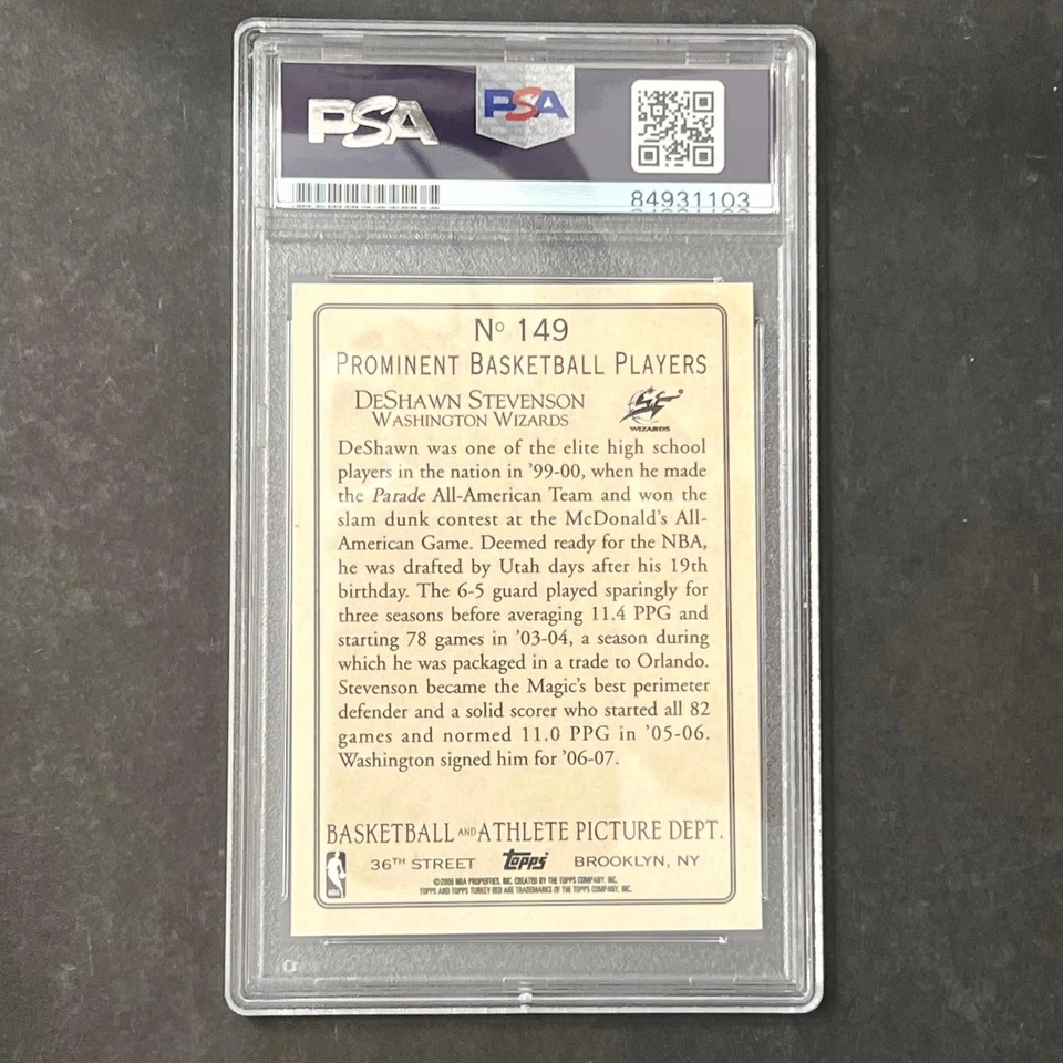 2006 Topps NBA Properties Turkey Red #149 DeShawn Stevenson Signed Card AUTO PSA - Image 2 of 2
