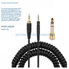 Audio Cable for Sennheiser HD598 HD599 M40X M50X spring Headphone