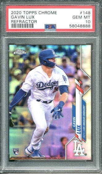 2020 Topps Chrome Refractor GAVIN LUX #148 Rookie Card Dodgers RC PSA 10