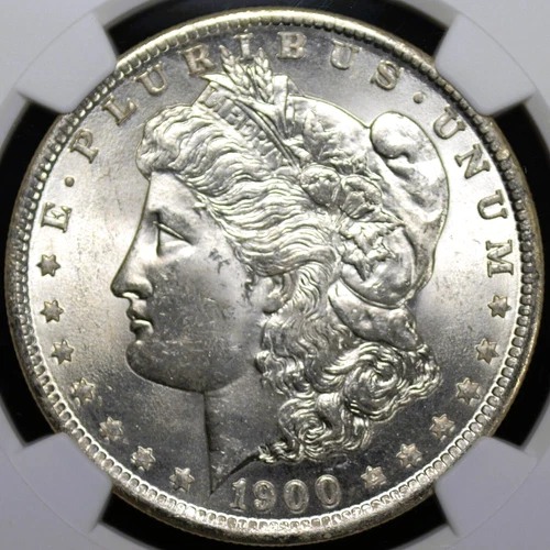 1900 O MORGAN DOLLAR  NGC MS 63 ALL WHITE WITH EXCELLENT SILVER SATIN LUSTER AND