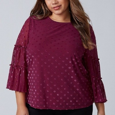 mesh ruffle sleeve top
