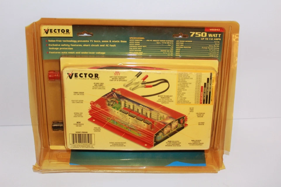 VECTOR MAXX SST VEC043 750 Watt DC To AC Power Inverter - Image 3 of 3