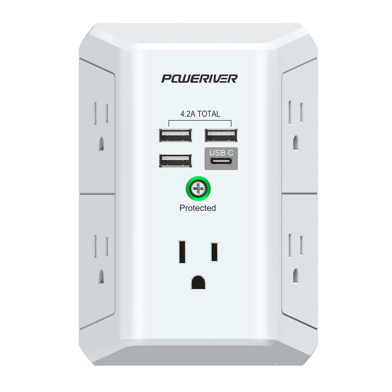 Surge Protector with 4 USB Ports - Multi Outlet Extender for Home School and ...-image