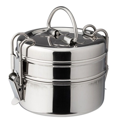Stainless Steel Tiffin Lunch Box Indian 2/4 Layer Tier Stackable Food Storage UK - Picture 3 of 13