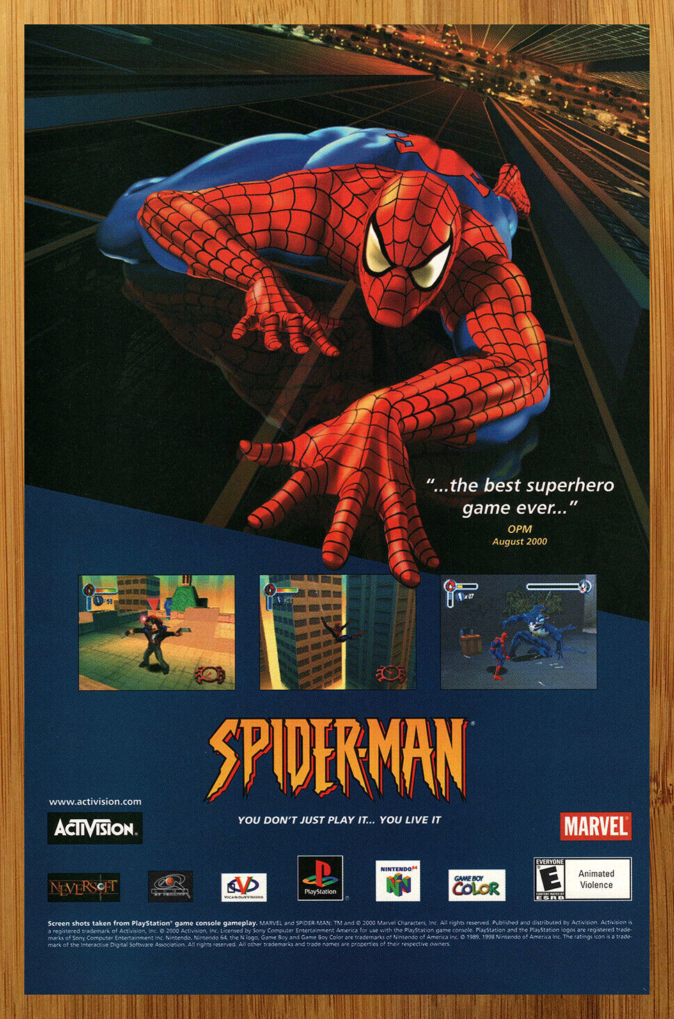 2000 Spider-Man N64 PS1 GBC Print Ad/Poster Official Marvel Video