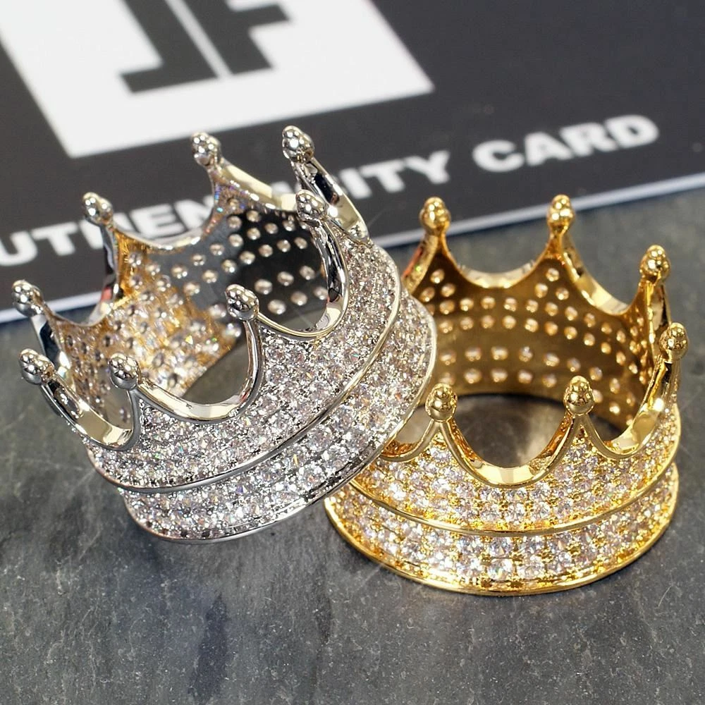 White Gold Unique 360 Iced Out Crown Ring