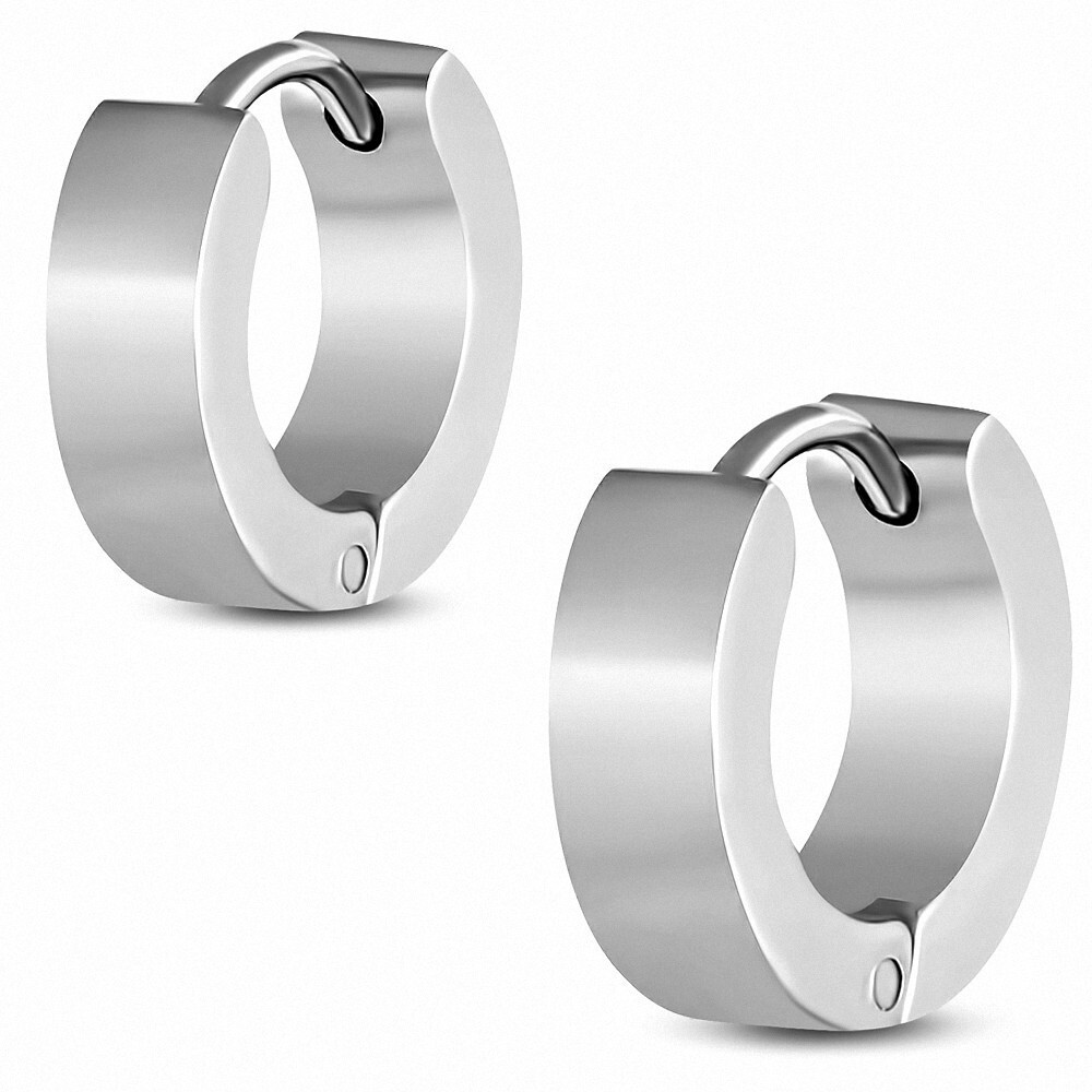 4Mm | Huggie Earrings In Matte Stainless Steel, Finished For Engraving (Pair)