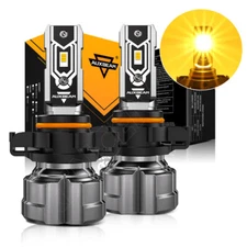 AUXBEAM Pair H16 5202 LED Fog Light Bulbs 120W 25000LM 3000K Super Bright Yellow