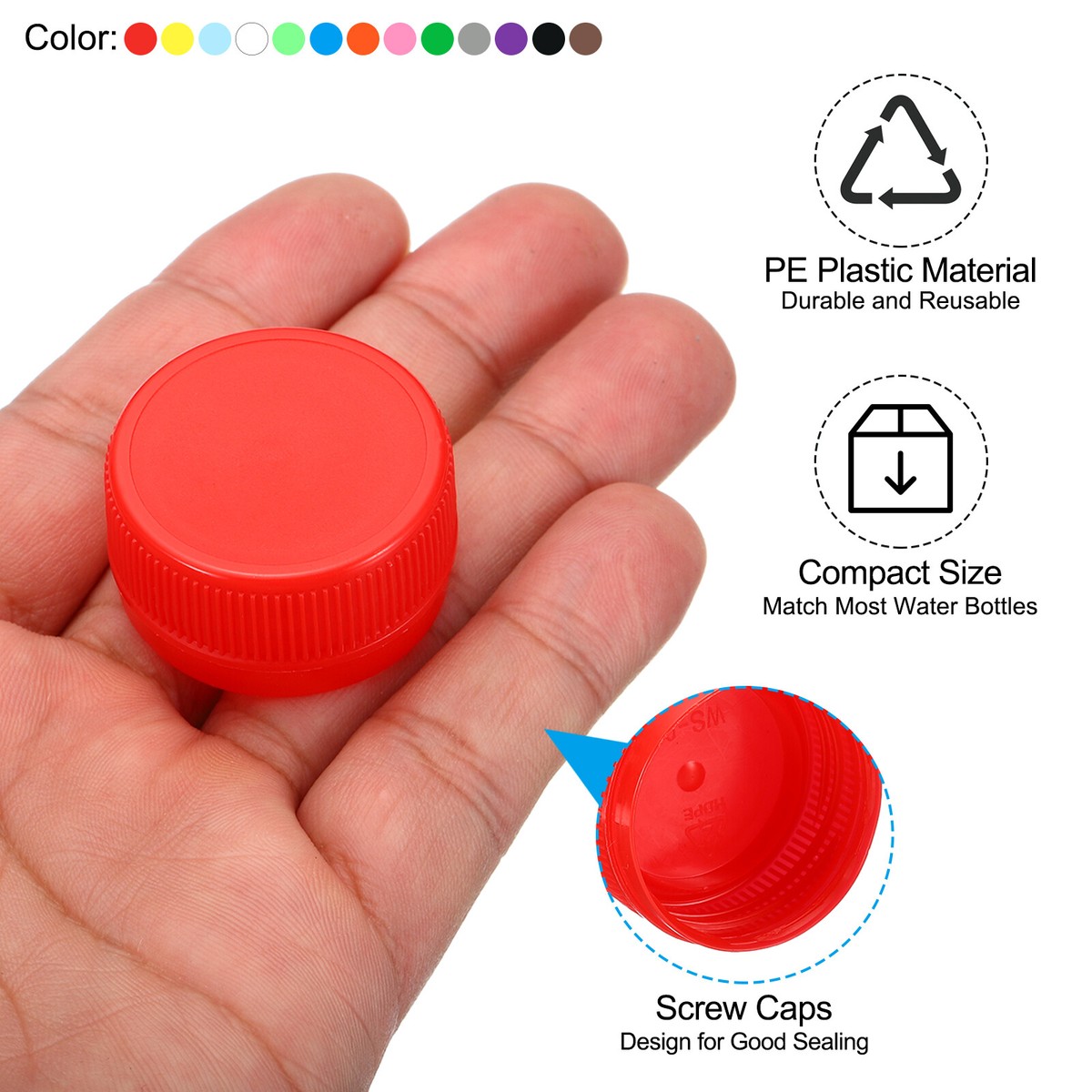 1.2inch Plastic Bottle Caps for Crafts, 300Pcs Bottle Screw