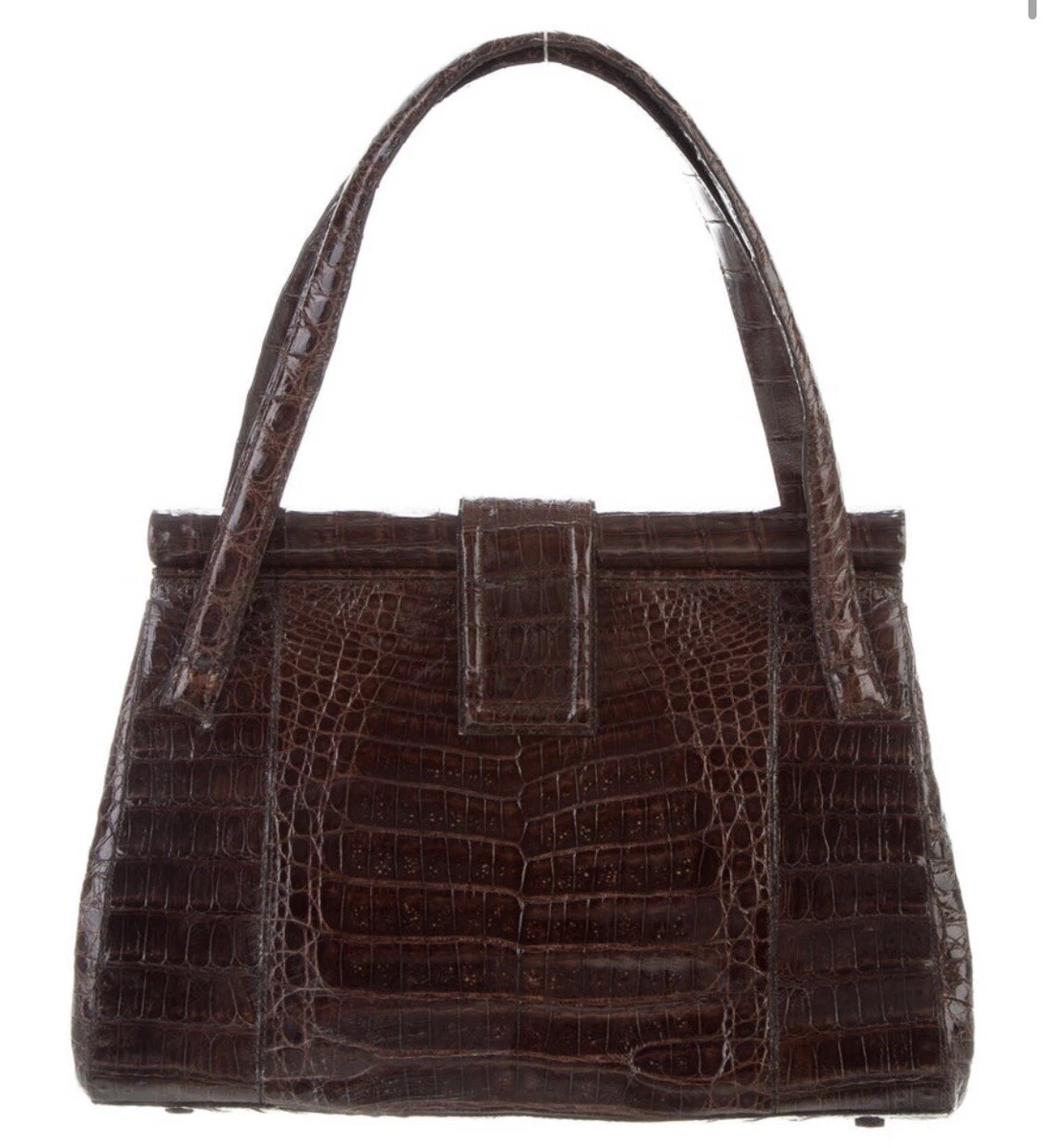 NANCY GONZALEZ BROWN CROCODILE BAG