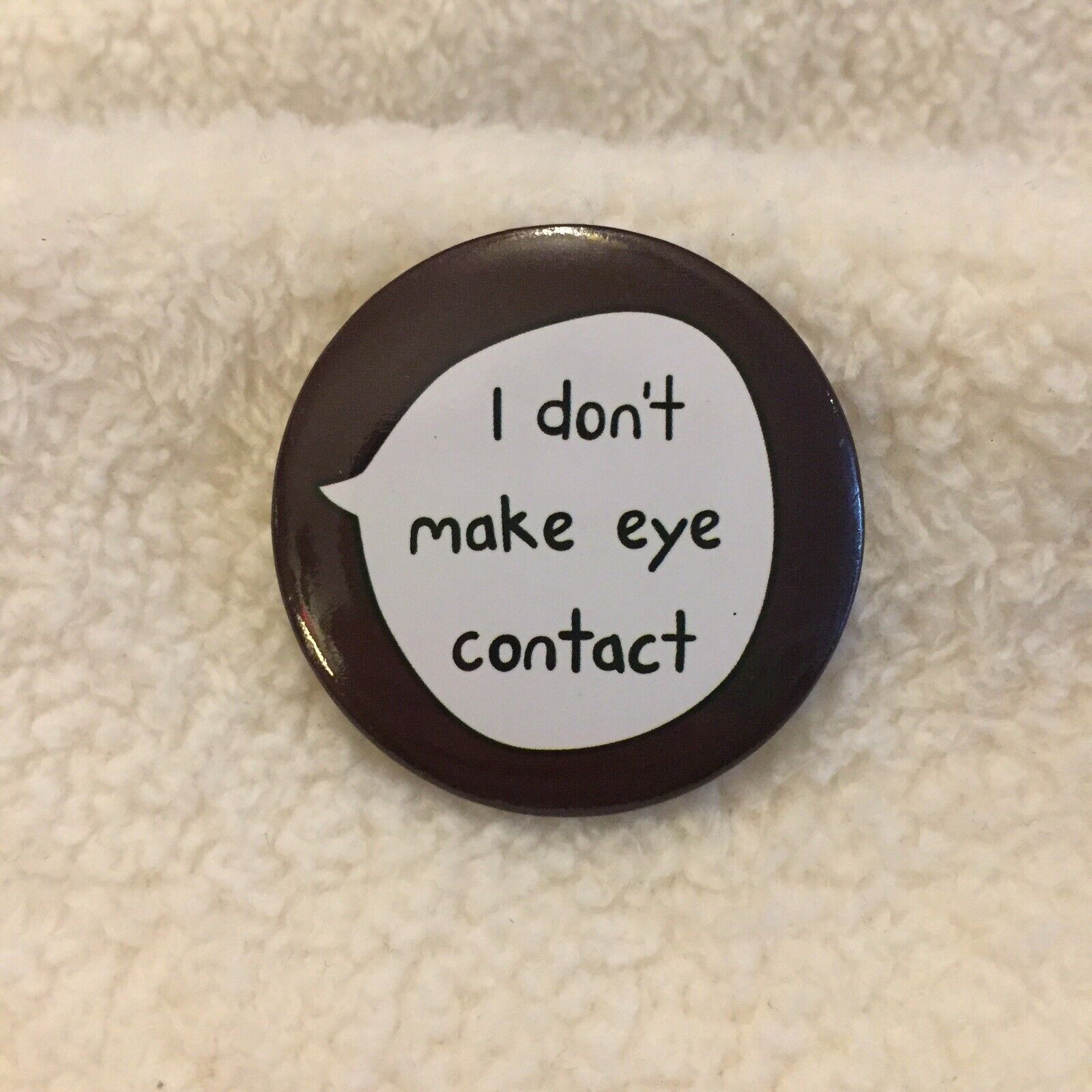 Funny Bug-Eyed Distorted Emoji Meme Pinback Button - 1.5