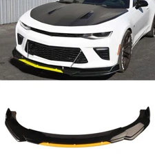 For Chevrolet Camaro Front Bumper Lip Spoiler Splitter Glossy Black Yellow
