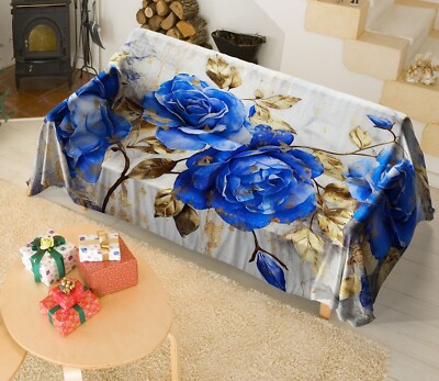 3D Blaue Rose Q10876 Sofabezug Hochelastisch Lounge Couchbezug Schonbezug Couch