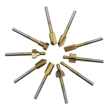 10Pcs/set Shanks Milling Cutter Routers Bit Set Cutter Carbides Shanks