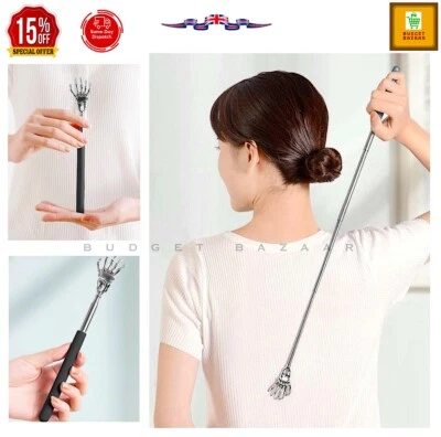 BUDGET BAZAAR 1X EAGLE CLAW BACK SCRATCHER Metal Extendable Metal Massager Telescopic Portable
