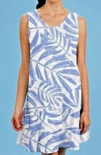 NWT New FRESH PRODUCE White PALAWAN PALMS MELODY Slub Dress M or L