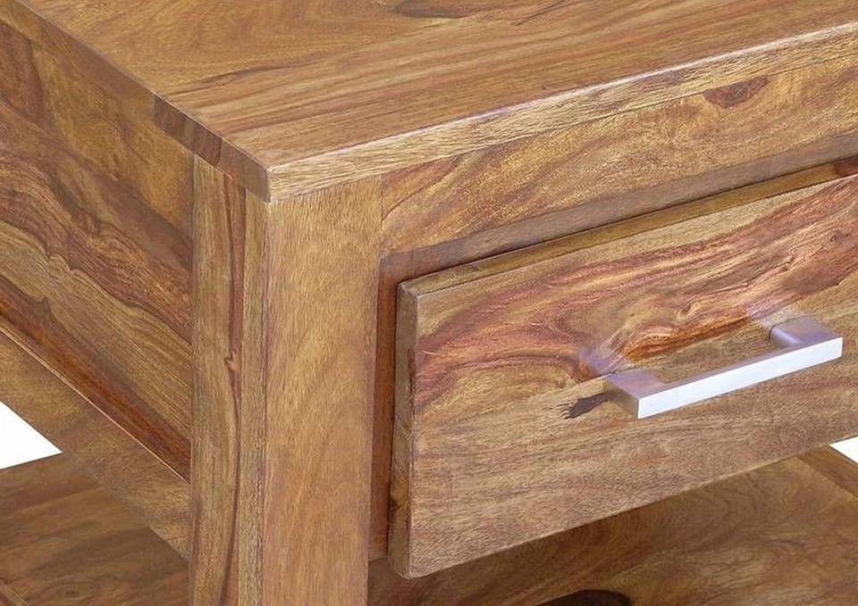 Nachtkonsole Nachttisch Nachtschrank Beistelltisch massiv Sheesham Palisander - Bild 4 von 4