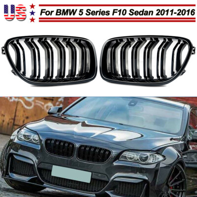 For 10-16 BMW F10 M5 style 535i 550i 528i Front Hood Kidney Grille Gloss Black