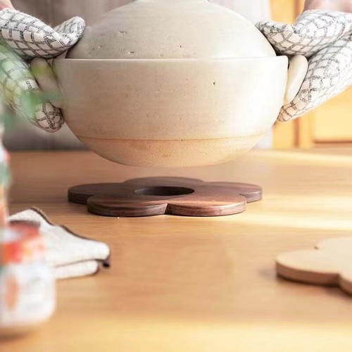 Walnut Coaster Log Coaster Restaurant Decor Solid Wood Heat-resistant Table T S1 - Picture 4 of 11