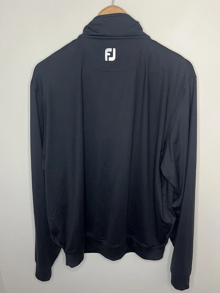 FootJoy FJ 1/4 Zip Jacket Pullover Men’s Large Black Performance Moisture Wick - Image 2 of 3